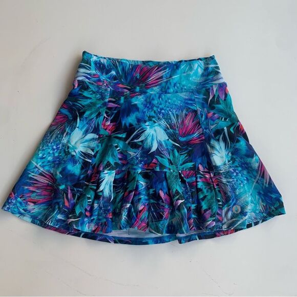 Dona Jo Women Athletic Skort Sz 1 S Floral pleated Skirt Pickleball Golf Tennis